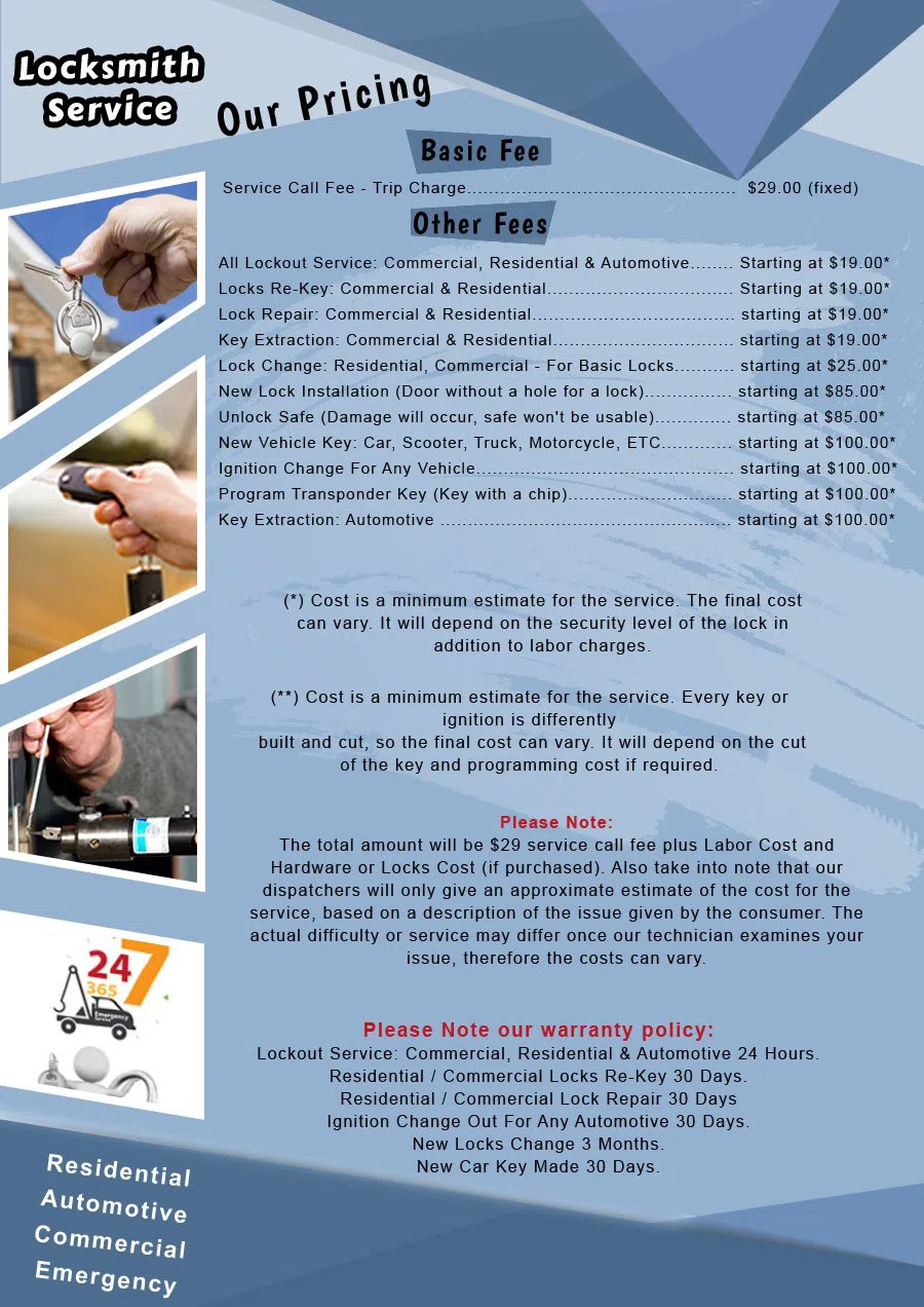 Locksmith Master Shop Arlington, TX 817-357-4955 - Pricelist-12